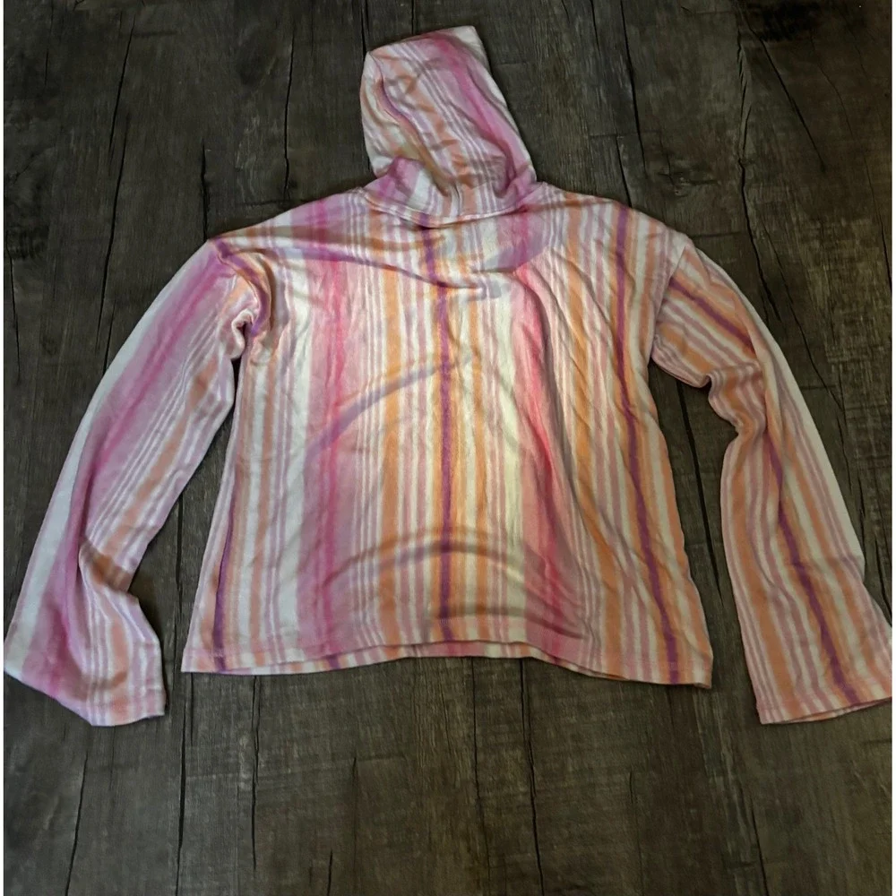 NWT‎ Justice Girls Tie Dye Stripe Hoodie Hooded Pullover Pocket Top Size M